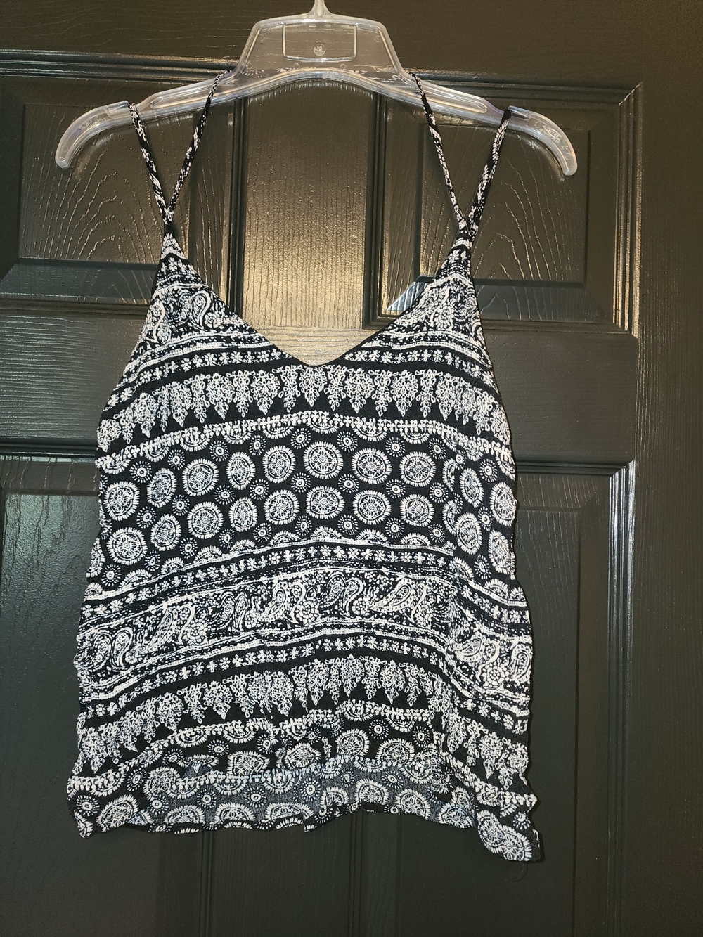 Forever 21 Black & White Printed Spaghetti Strap Tank